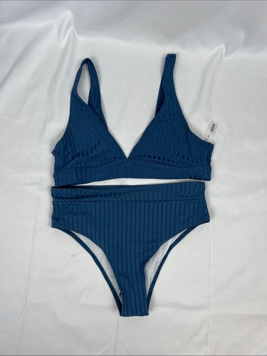 SHEIN Other - SHEIN Ribbed V-Neck Bikini Set - Deep Blue‎ Size Medium
